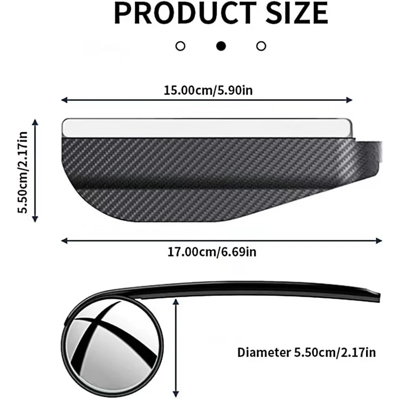 2-in-1 Car Rain Eyebrow Blind-Spot Mirrors – Set of 2
