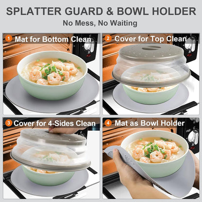 Ventilated Microwave Splatter Cover for Cleaner Everyday Reheating