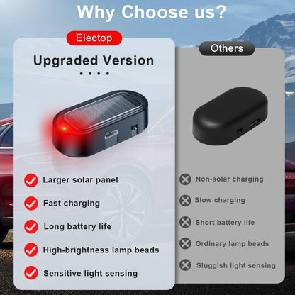 Solar-Powered Car Warning Light Pair with Automatic Flash Effect