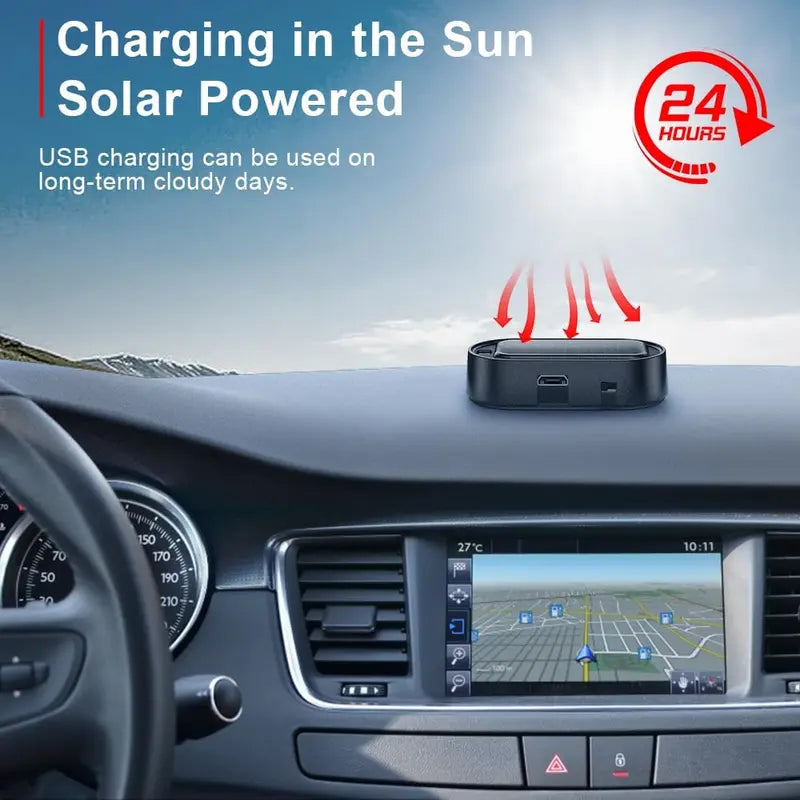 Solar-Powered Car Warning Light Pair with Automatic Flash Effect