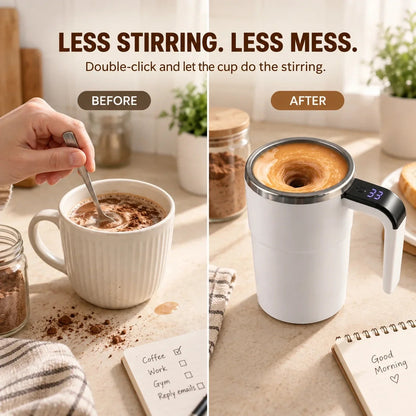 Rechargeable Self-Stirring Mug for Coffee and Everyday Drinks
