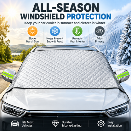 Thick Windshield Snow and Frost Cover for Winter Parking