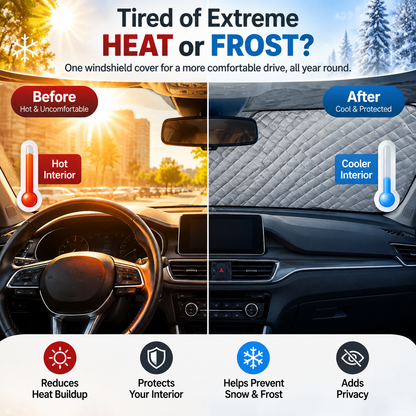 Thick Windshield Snow and Frost Cover for Winter Parking