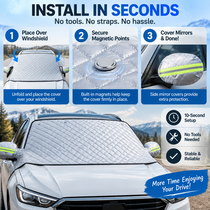 Thick Windshield Snow and Frost Cover for Winter Parking