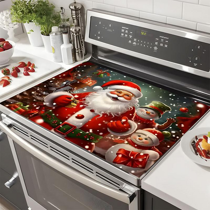 Santa Print Flannel Floor Mat with Dot-Grip Back, 50 × 80 cm
