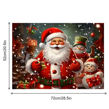 Santa Print Flannel Floor Mat with Dot-Grip Back, 50 × 80 cm