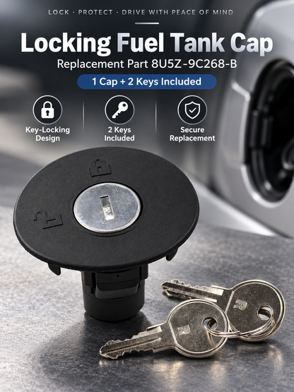 Locking Fuel Tank Cap with Keys for Compatible Vehicles