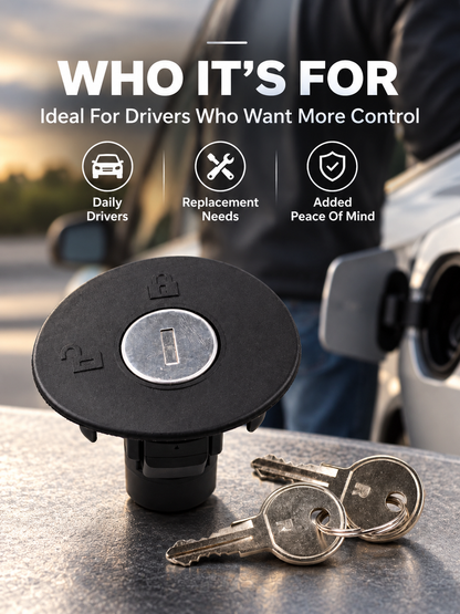 Locking Fuel Tank Cap with Keys for Compatible Vehicles