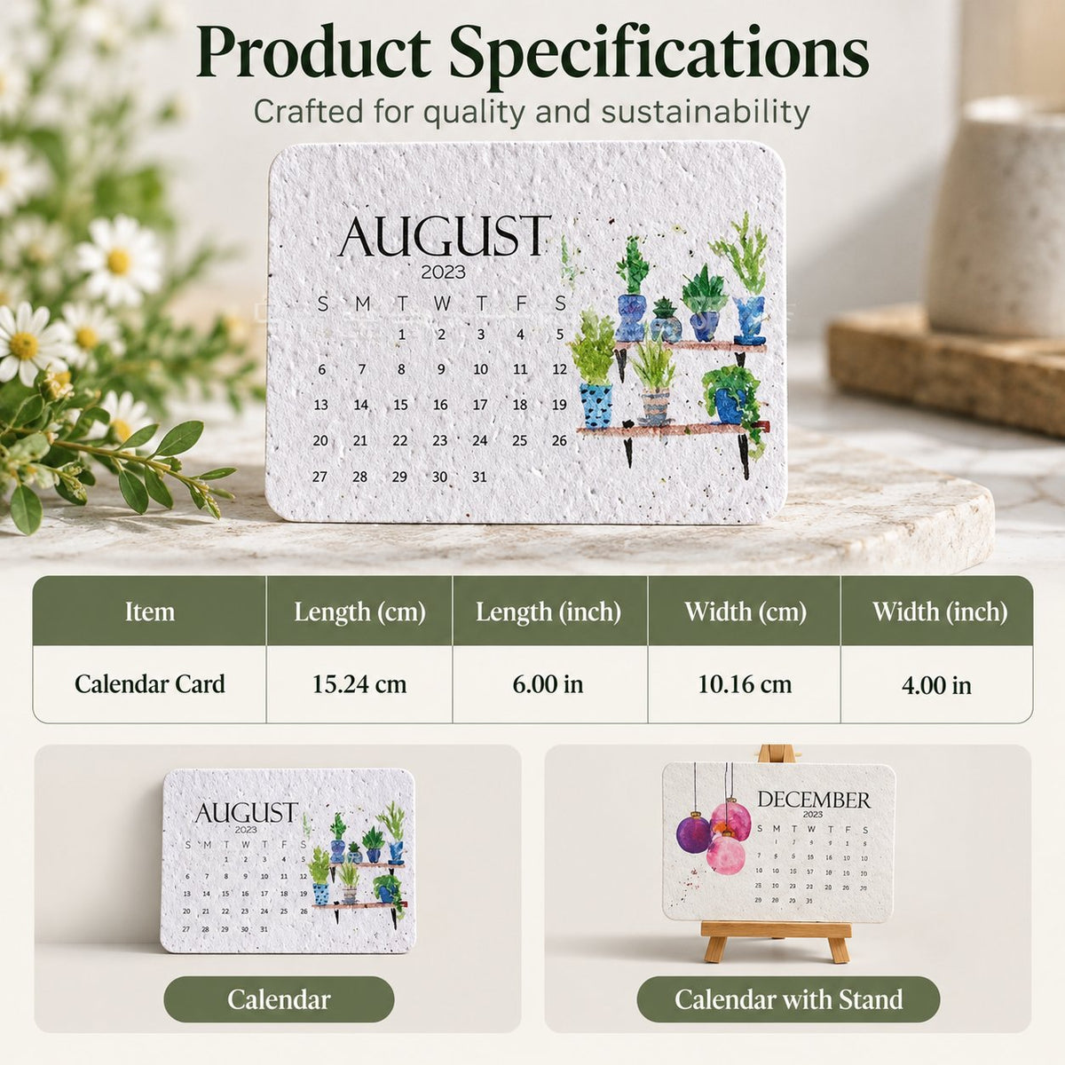 2027 Plantable Seed Calendar with Display Stand