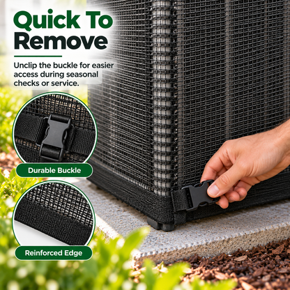 Black Mesh Outdoor Air Conditioner Cover, 61 × 61 × 76 cm
