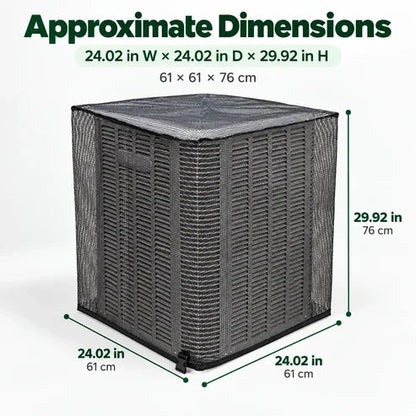 Black Mesh Outdoor Air Conditioner Cover, 61 × 61 × 76 cm