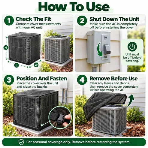 Black Mesh Outdoor Air Conditioner Cover, 61 × 61 × 76 cm
