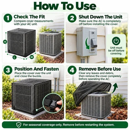 Black Mesh Outdoor Air Conditioner Cover, 61 × 61 × 76 cm