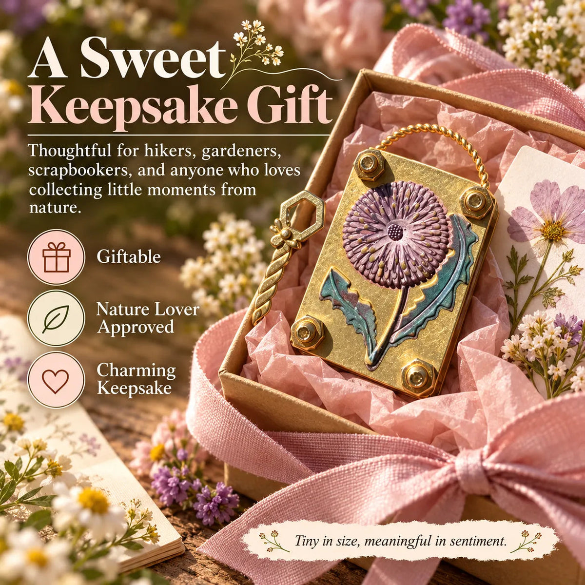 Mini Metal Flower Press Kit with Paper and Wrench