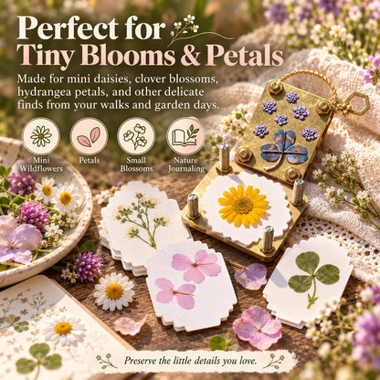 Mini Metal Flower Press Kit with Paper and Wrench
