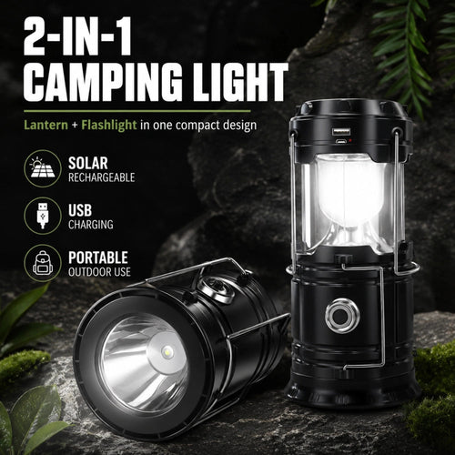 Collapsible Solar Lantern for Camping and Emergency Light