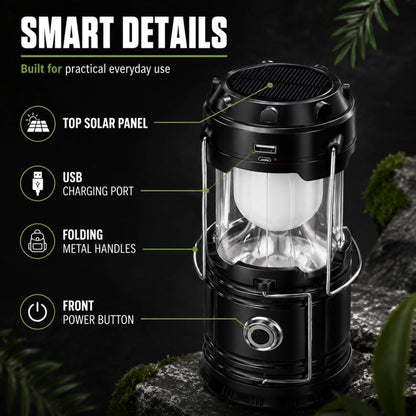 Collapsible Solar Lantern for Camping and Emergency Light