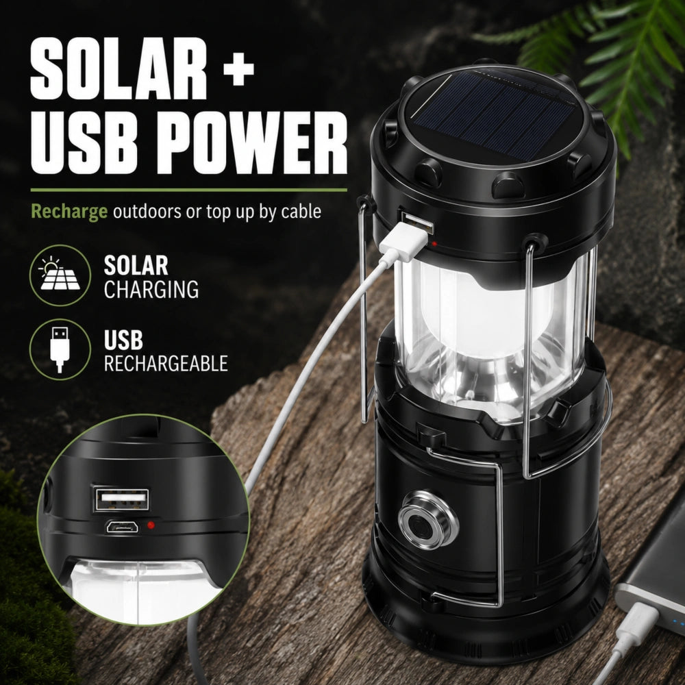 Collapsible Solar Lantern for Camping and Emergency Light