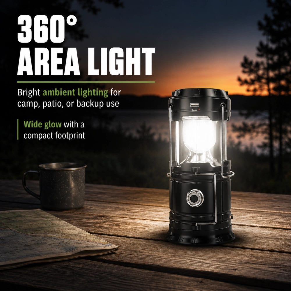 Collapsible Solar Lantern for Camping and Emergency Light