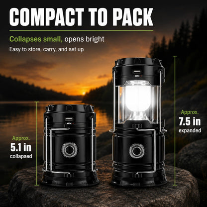 Collapsible Solar Lantern for Camping and Emergency Light