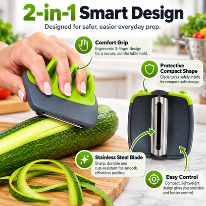 Two-Pack Finger-Grip Vegetable Peelers for Kitchen Prep