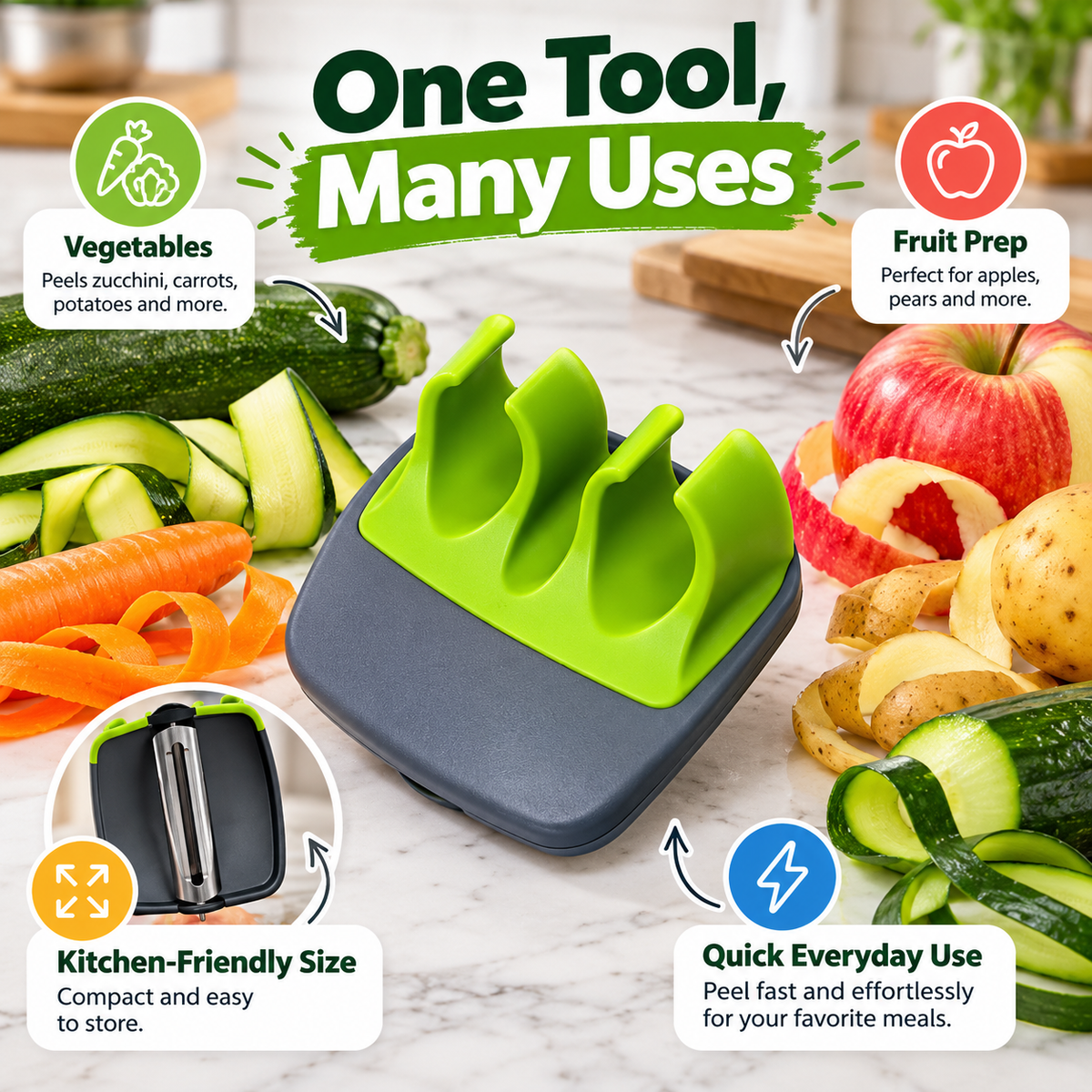 Two-Pack Finger-Grip Vegetable Peelers for Kitchen Prep