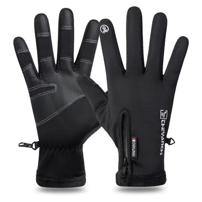 Zippered Touchscreen Winter Gloves for Cold-Weather Wear