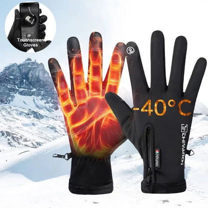 Zippered Touchscreen Winter Gloves for Cold-Weather Wear