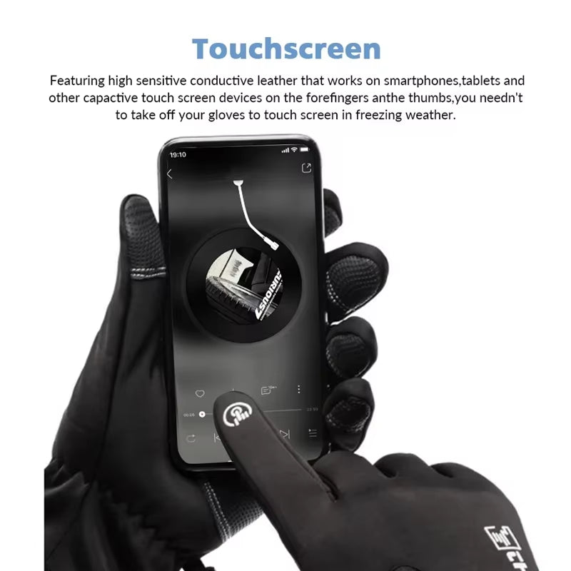 Zippered Touchscreen Winter Gloves for Cold-Weather Wear