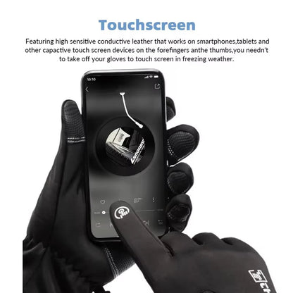 Zippered Touchscreen Winter Gloves for Cold-Weather Wear