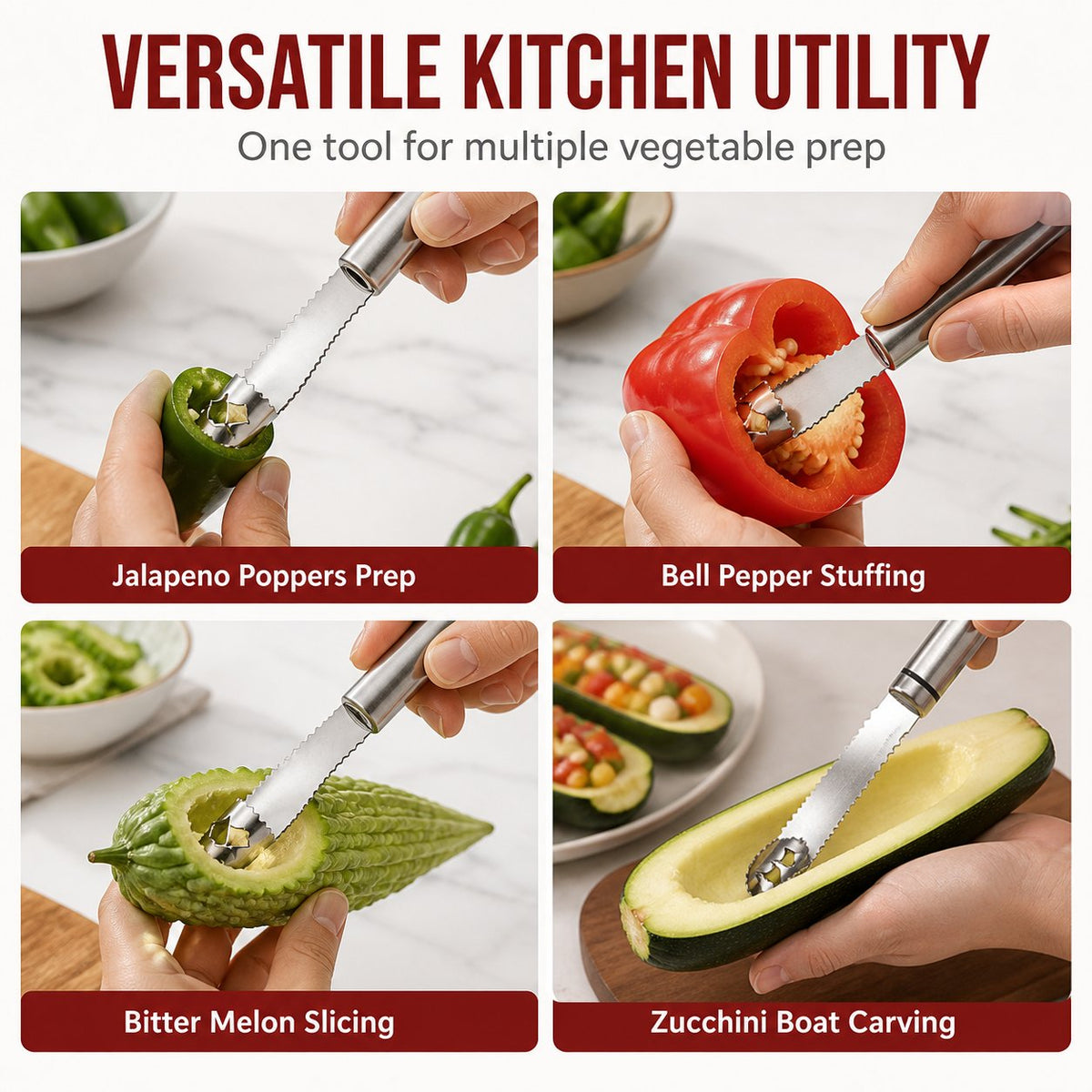 Stainless Steel Pepper Corer for Quick Seed Removal