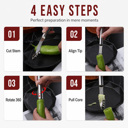 Stainless Steel Pepper Corer for Quick Seed Removal