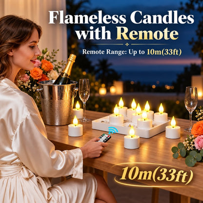 Rechargeable LED Tea Light Set with Charging Tray and Remote