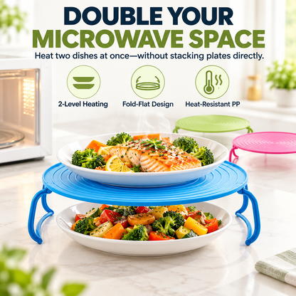 Two-in-One Microwave Plate Stacker and Heat-Safe Trivet