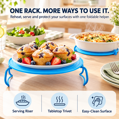 Two-in-One Microwave Plate Stacker and Heat-Safe Trivet