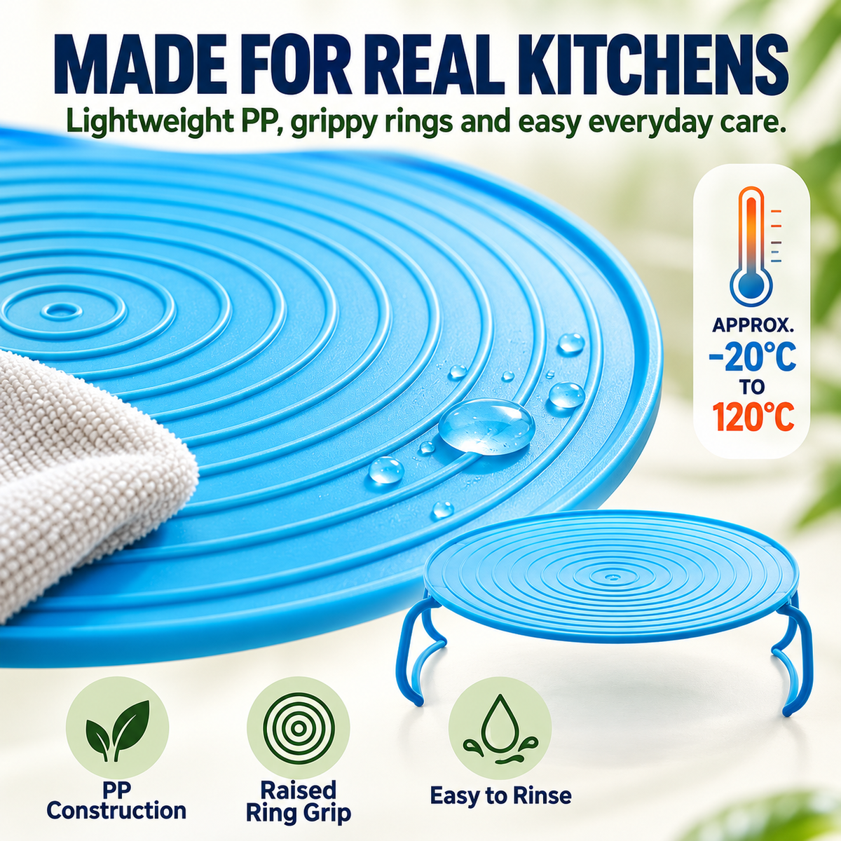 Two-in-One Microwave Plate Stacker and Heat-Safe Trivet