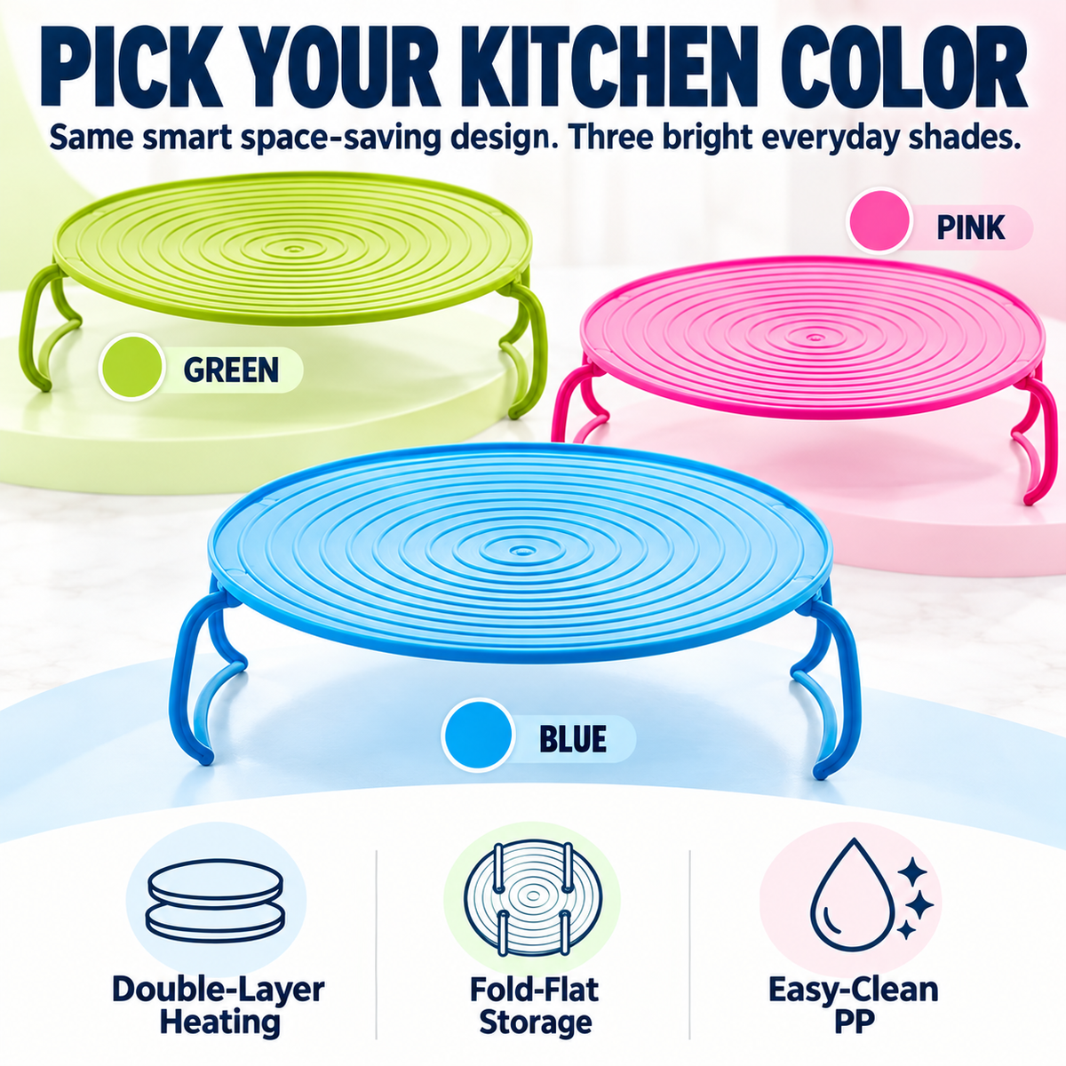 Two-in-One Microwave Plate Stacker and Heat-Safe Trivet