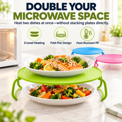 Two-in-One Microwave Plate Stacker and Heat-Safe Trivet