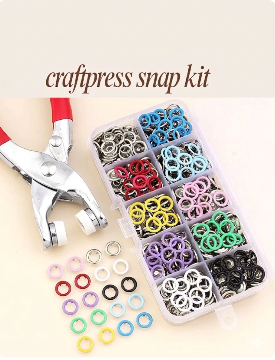 Snap Button Pliers Kit with 100 Fastener Sets