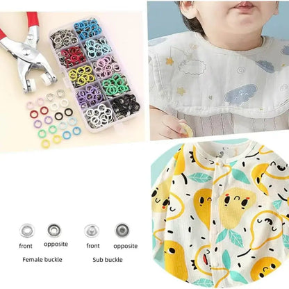 Snap Button Pliers Kit with 100 Fastener Sets