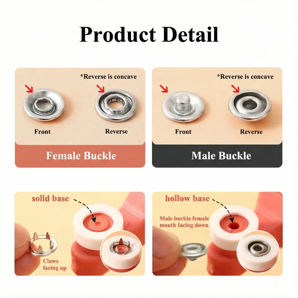 Snap Button Pliers Kit with 100 Fastener Sets