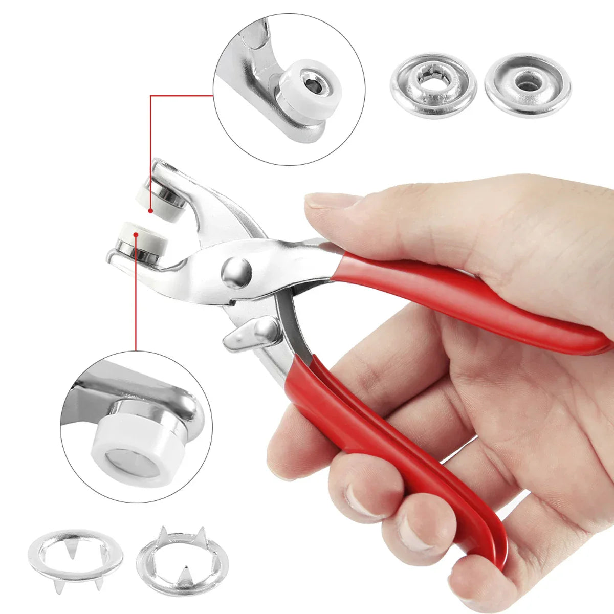 Snap Button Pliers Kit with 100 Fastener Sets