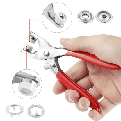 Snap Button Pliers Kit with 100 Fastener Sets