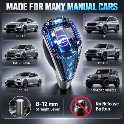 Faceted LED Gear Shift Knob for Compatible Manual Cars