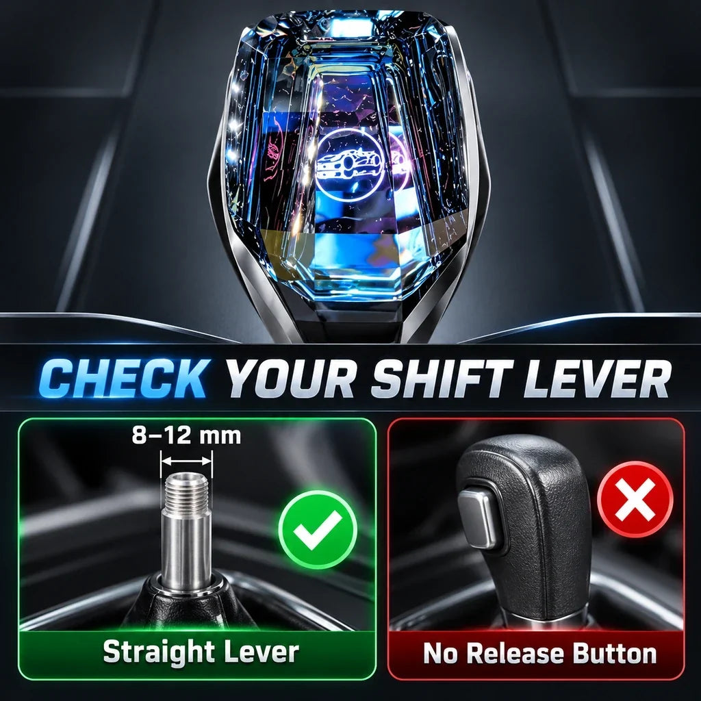 Faceted LED Gear Shift Knob for Compatible Manual Cars