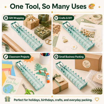 Retractable Tape-Strip Prep Dispenser for Gift Wrapping