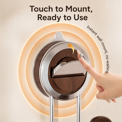 Wood-Look Double-Ball Suction Hook for Smooth Walls