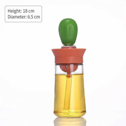 Glass Oil Bottle with Basting Brush for Everyday Cooking