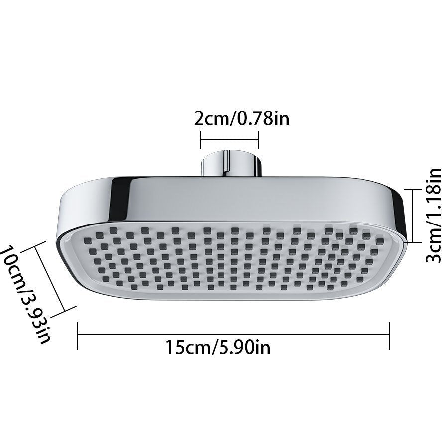 6-Inch Rainfall Handheld Shower Head with High-Pressure Flow, 3-Step Easy Installation & Flexible Hose