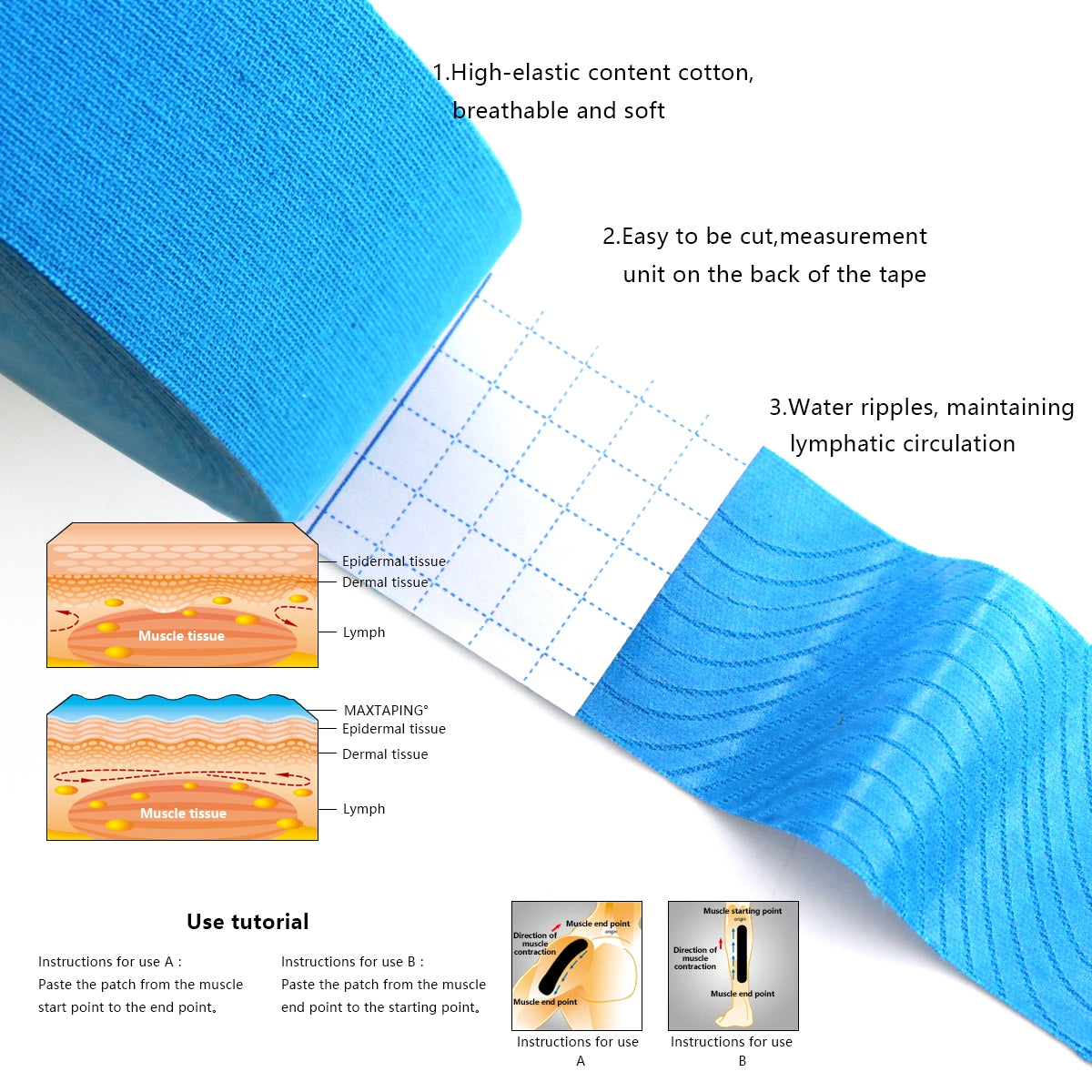 Cotton Kinesiology Tape-2 Rolls